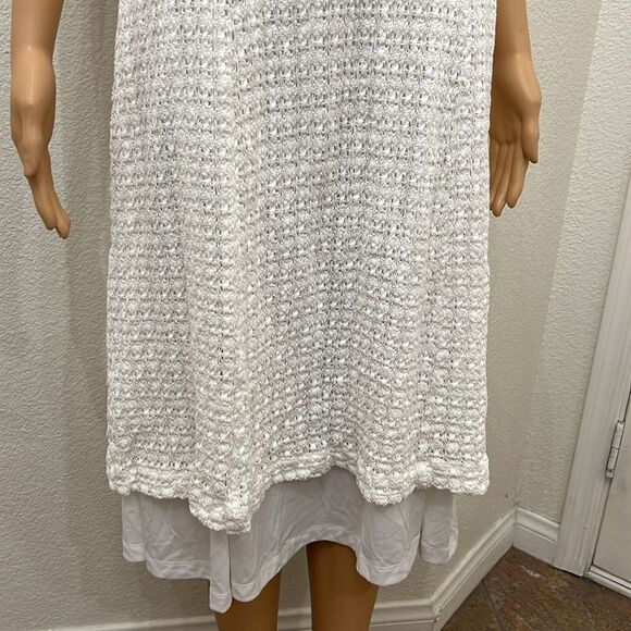 Robbie Bee Signature White Sundress Size 22W Sleeveless Scoop Neck Midi Silky - Picture 5 of 10